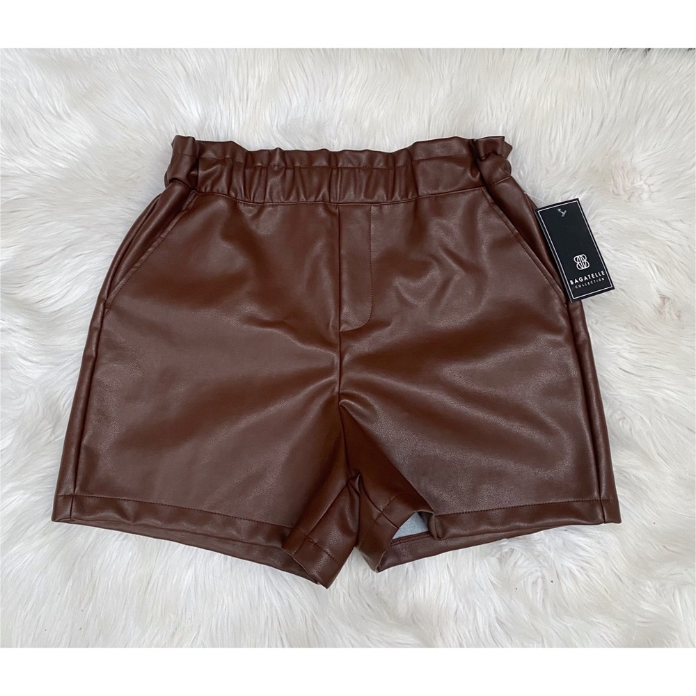 NWT Bagatelle Brown Faux Leather Shorts